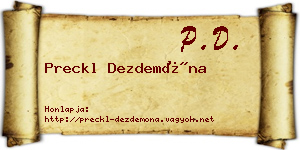 Preckl Dezdemóna névjegykártya